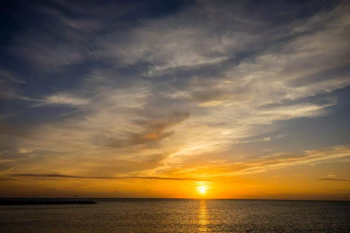 sunrise above the ocean at Fort Pierce Inlet State Park