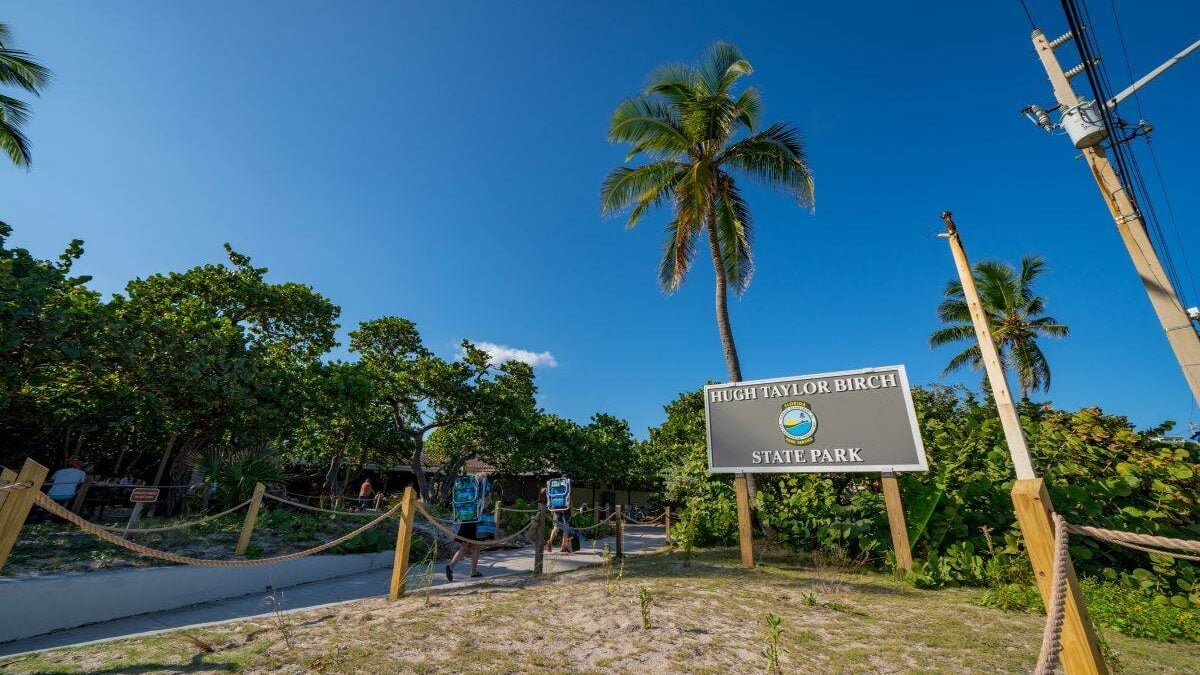 park sign at Hugh Taylor Birch State Park