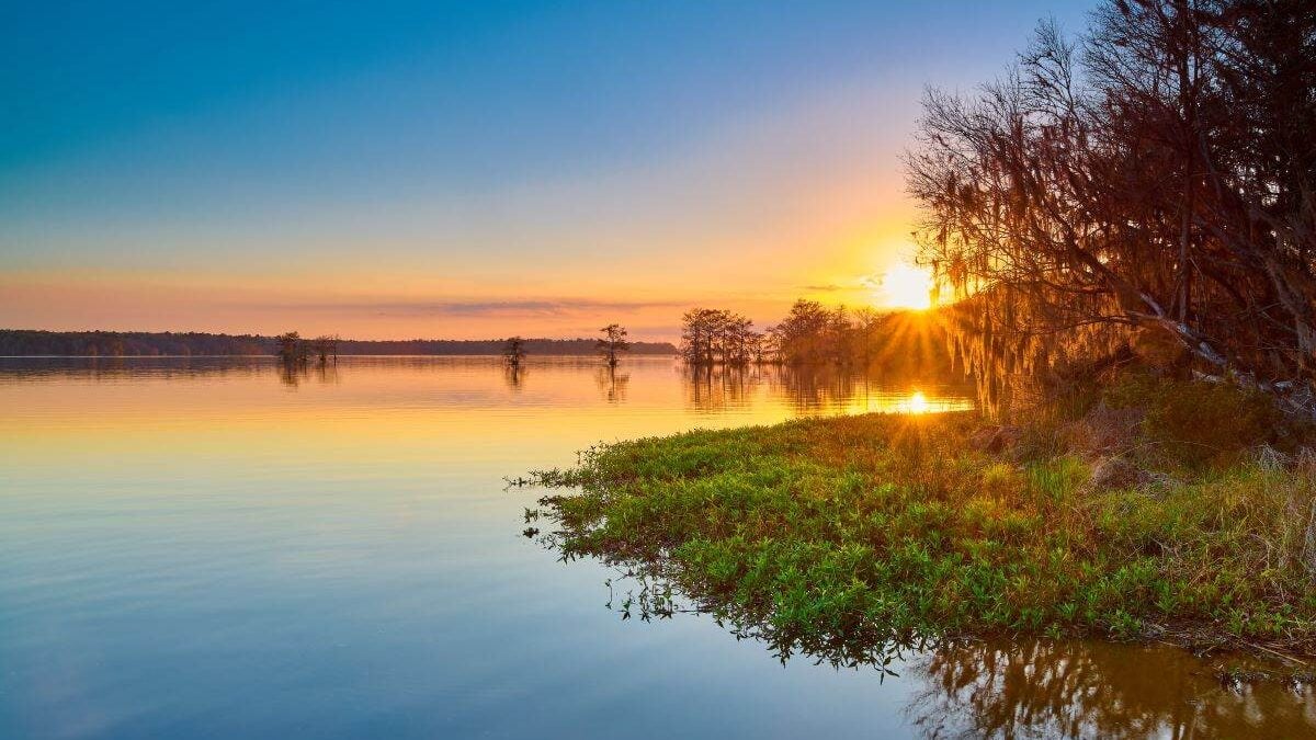 sunset over the water at Lake Talquin State Park