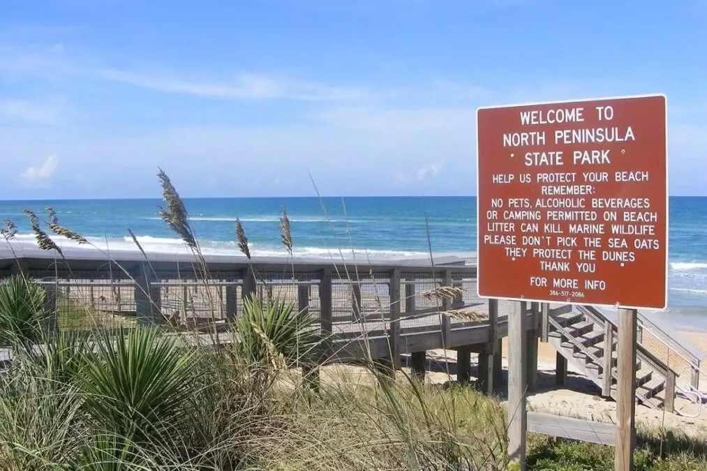 beach access walkway at North Peninsula State Park