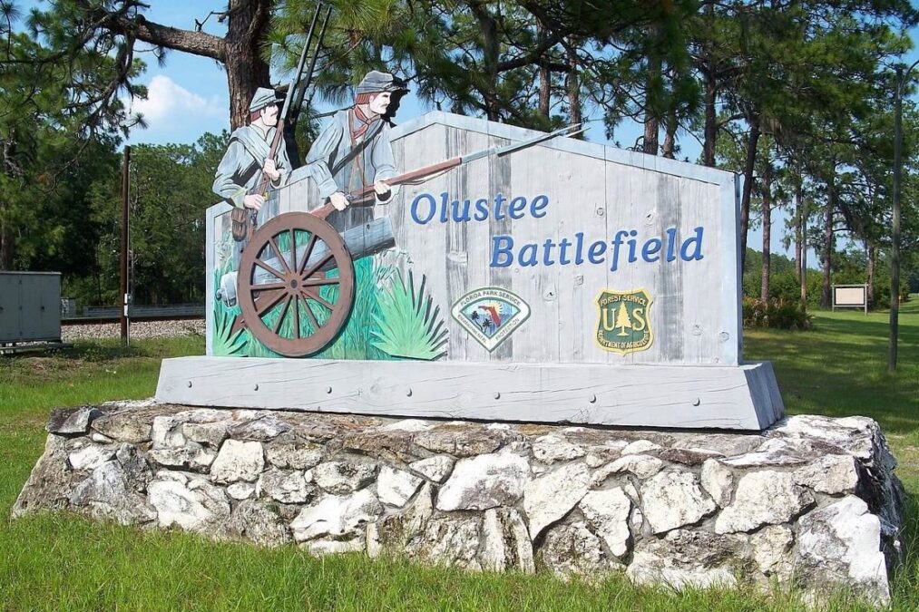 Park sign at Olustee Battlefield Historic State Park