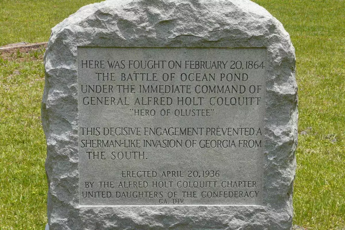 Stone memorial at olustee battlefield historic state park