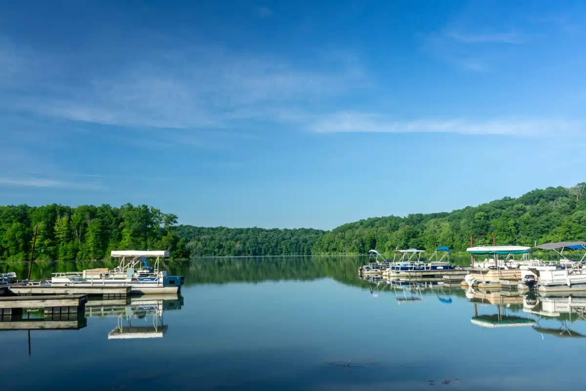 Burr Oak State Park 2 boat docks at Burr Oak State Park
