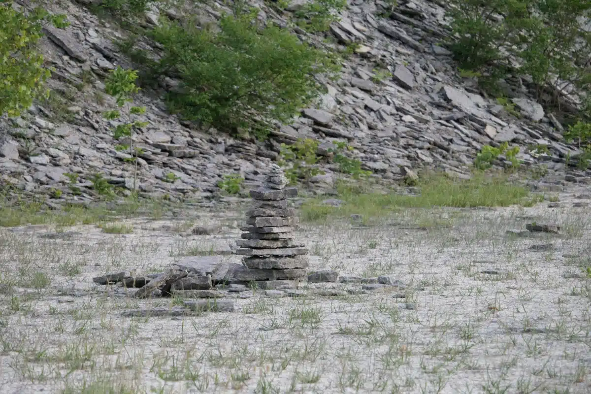 balanced stack of rocks at Caesar Creek State Park