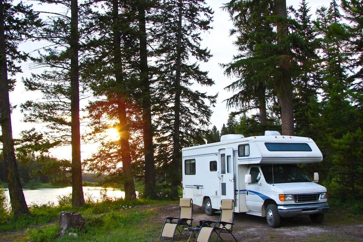 a driveable rv at an american state park campground