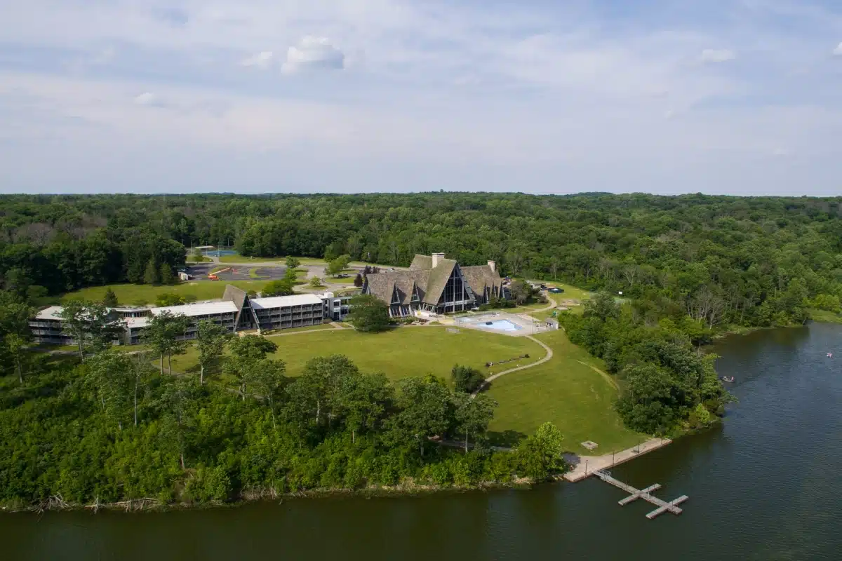 aerial photograph of Hueston Woods State Park