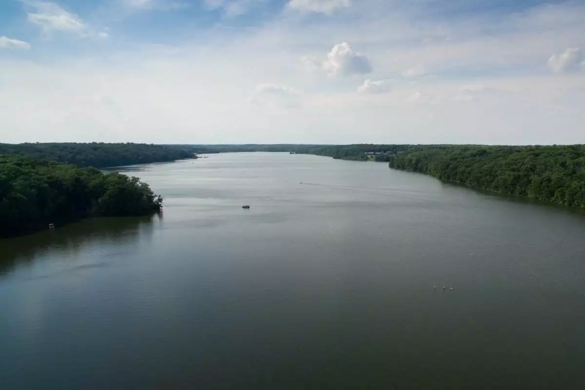 boat on the lake at Hueston Woods State Park