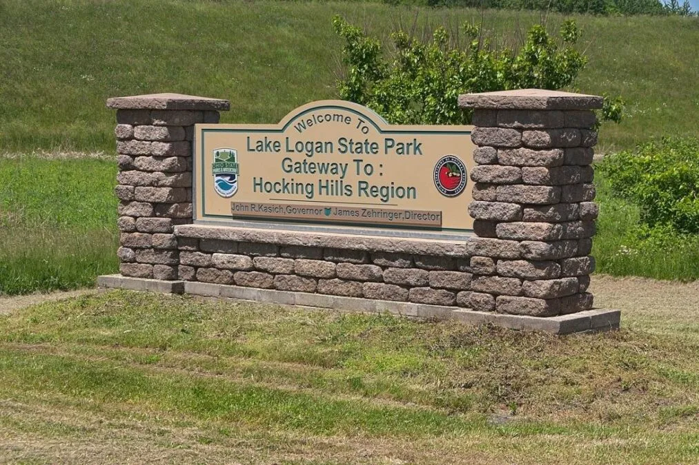 Lake Logan State Park 41 Welcome sign at Lake Logan State Park