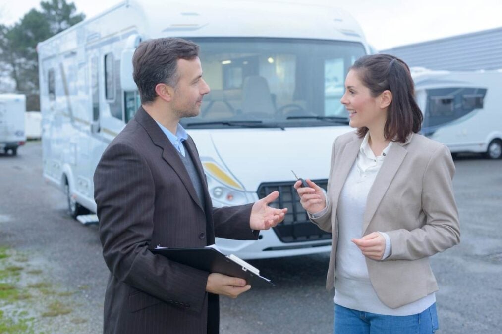 person renting an RV from rental agency