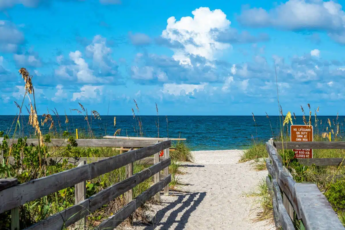 walkway to the beach at Stump Pass Beach State Park