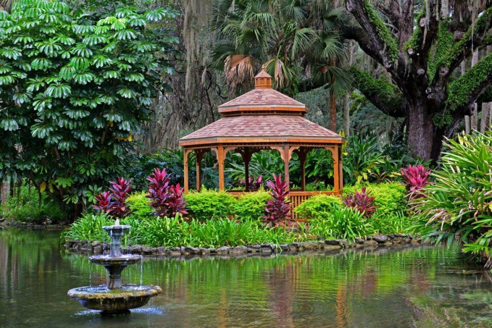 Gazebo in the gardens at Washington Oaks Gardens State Park