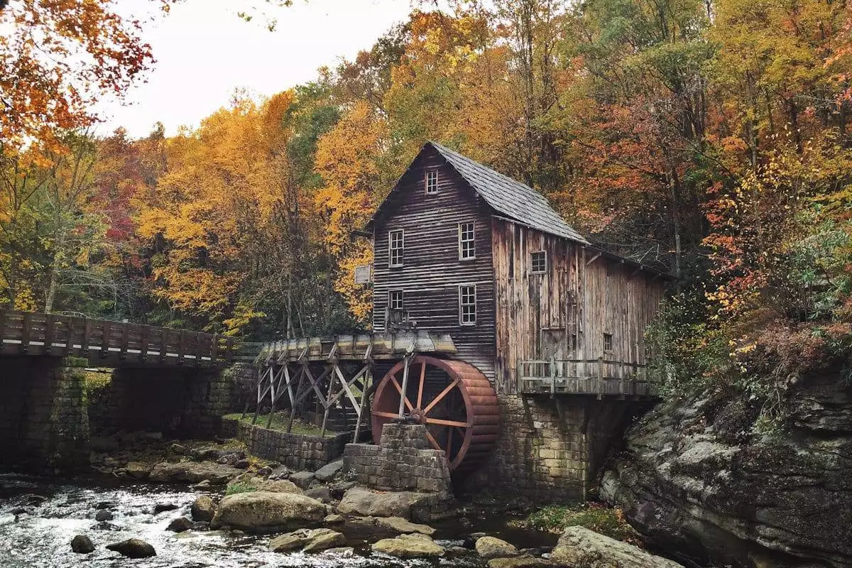 Historic grist mill at Babcock State Park