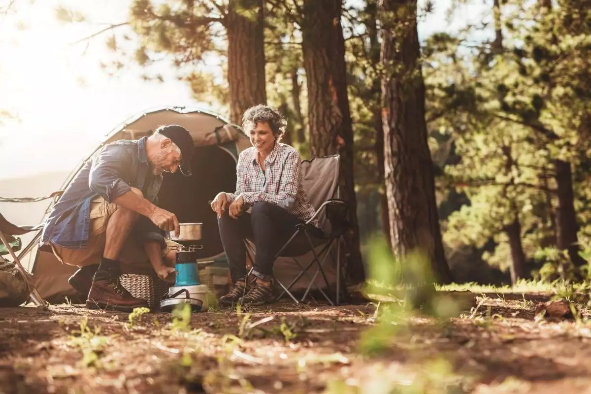 two campers at Fisher Grove State Park in South Dakota