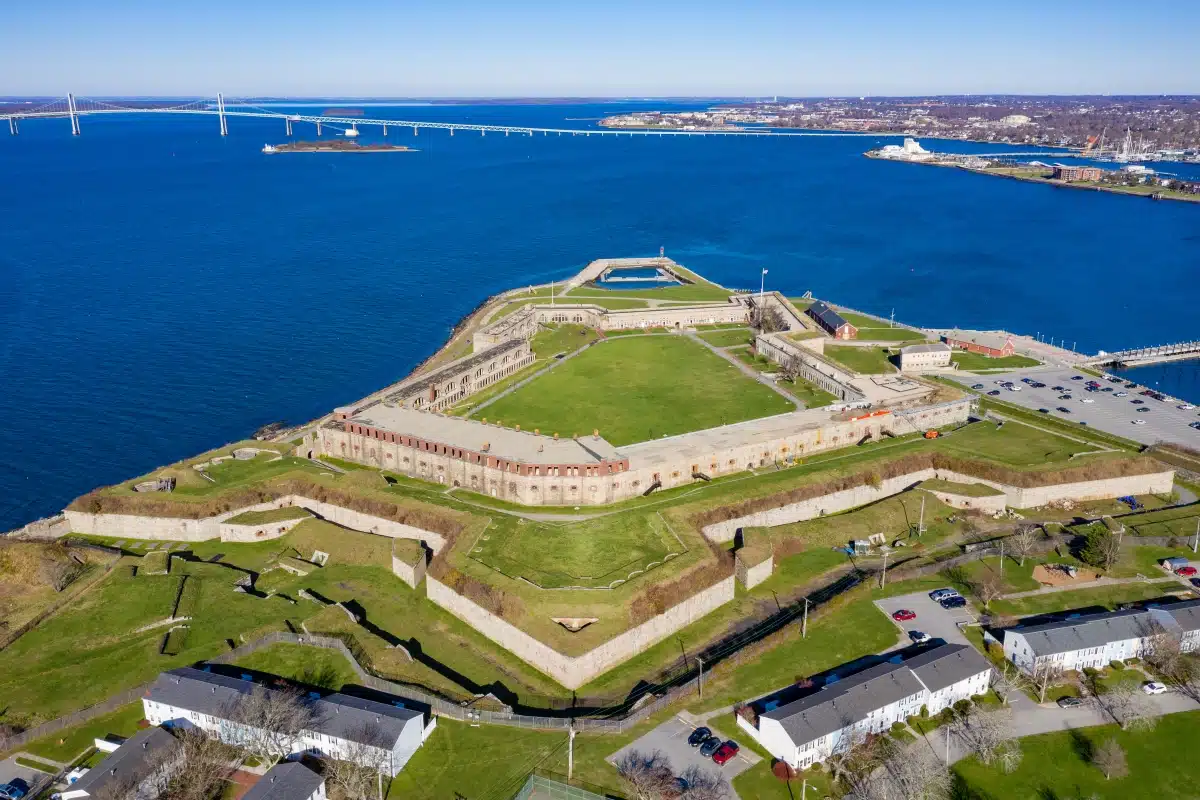 aerial photograph at Fort Adams State Park