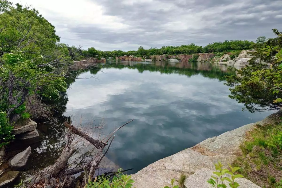 the granite quarry at Halibut Point State Park