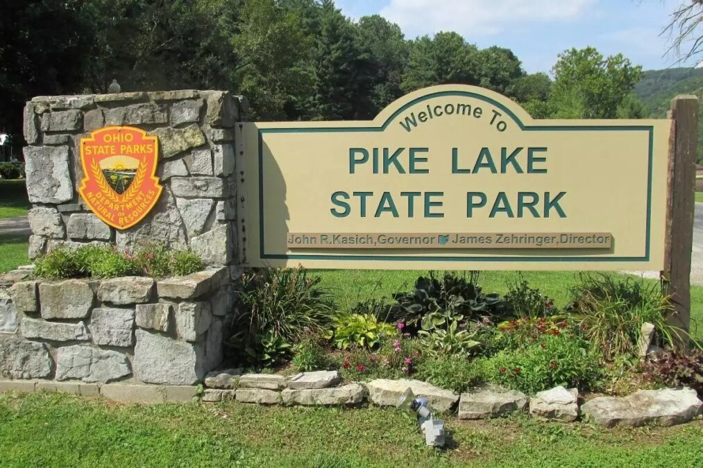 Pike Lake State Park welcome sign