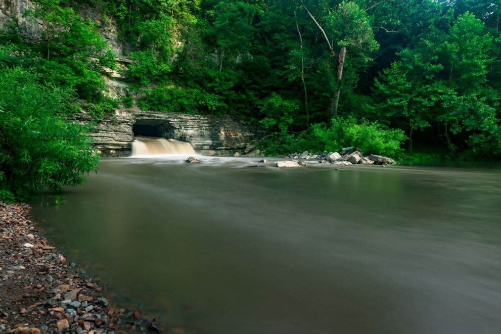 long exposure shot of a waterfall at Harpeth River State Park