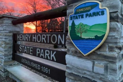 Henry Horton State Park 31 Welcome sign at Henry Horton State Park.