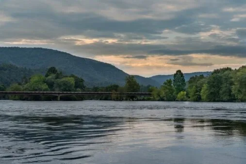 Chimneys State Natural Area 10 Sunset across Ocoee, TN overlooking the Hiwassee River