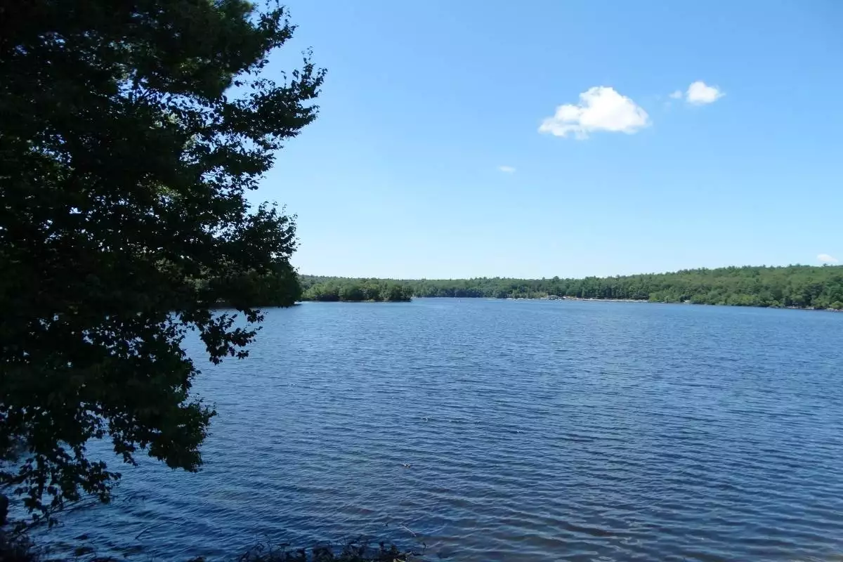 a view of the lake at Hopkinton State Park