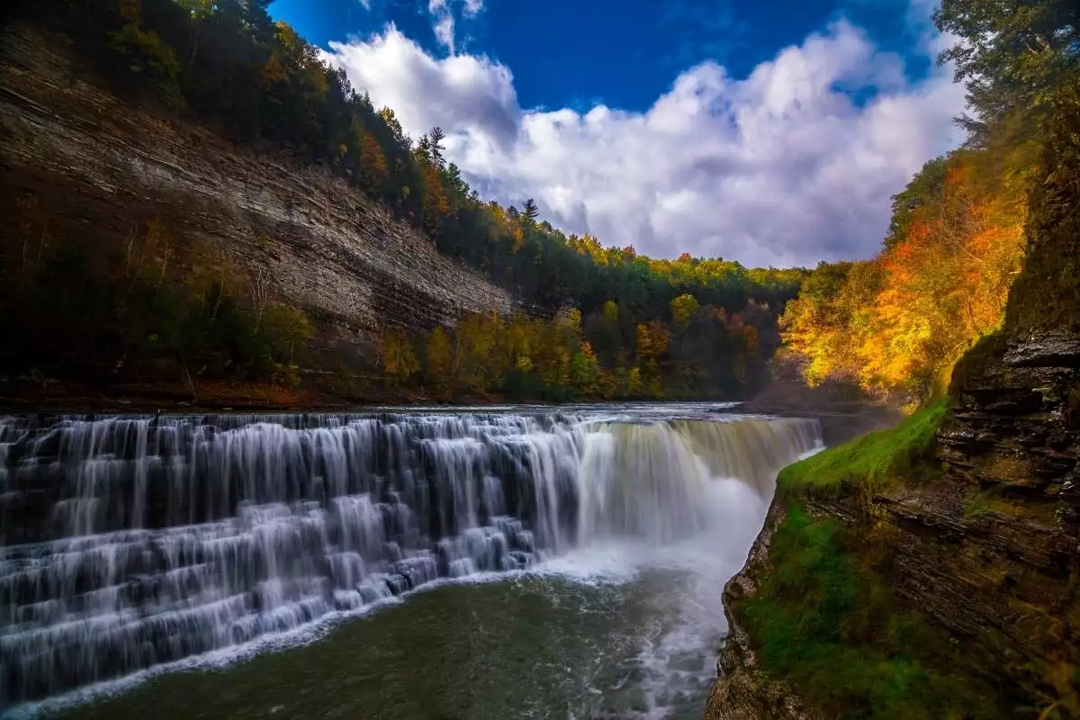 Lower Falls waterfall at Letchworth State Park