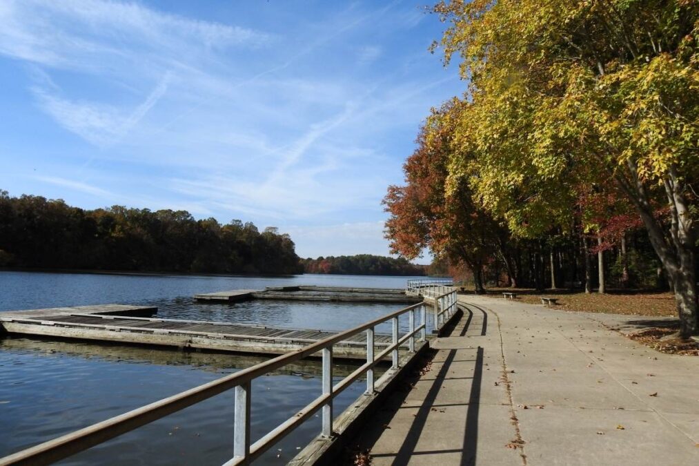 boat docks at Lums Pond State Park