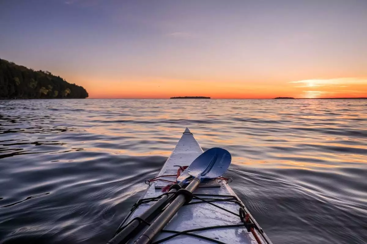 person kayaking at Peninsula State Park