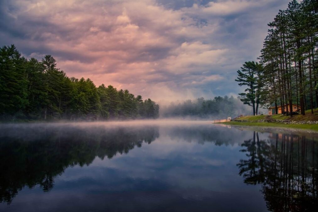 fog on Peck Pond at Pulaski State Park