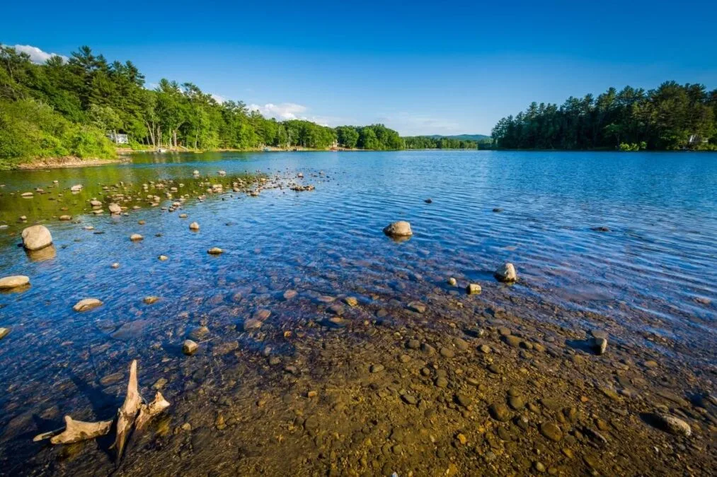 rocks in the water at Silver Lake State Park