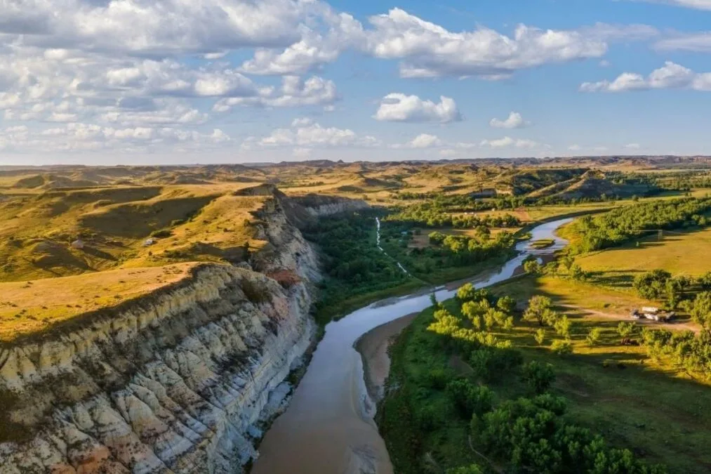 aerial photograph of Rough Rider State Park (formerly Sully Creek State Park)