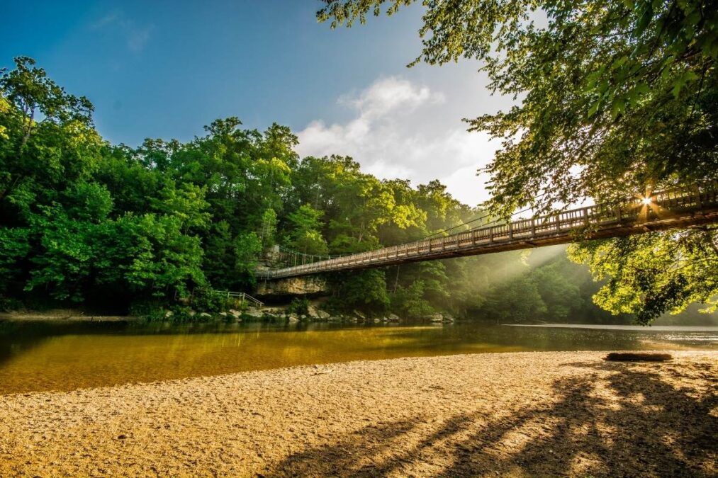 suspension bridge at Turkey Run State Park