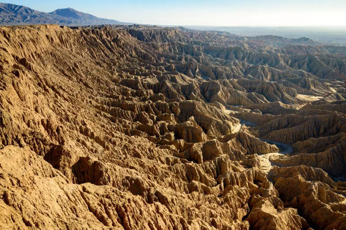 aerial photograph of the canyons at Anza-Borrego Desert State Park
