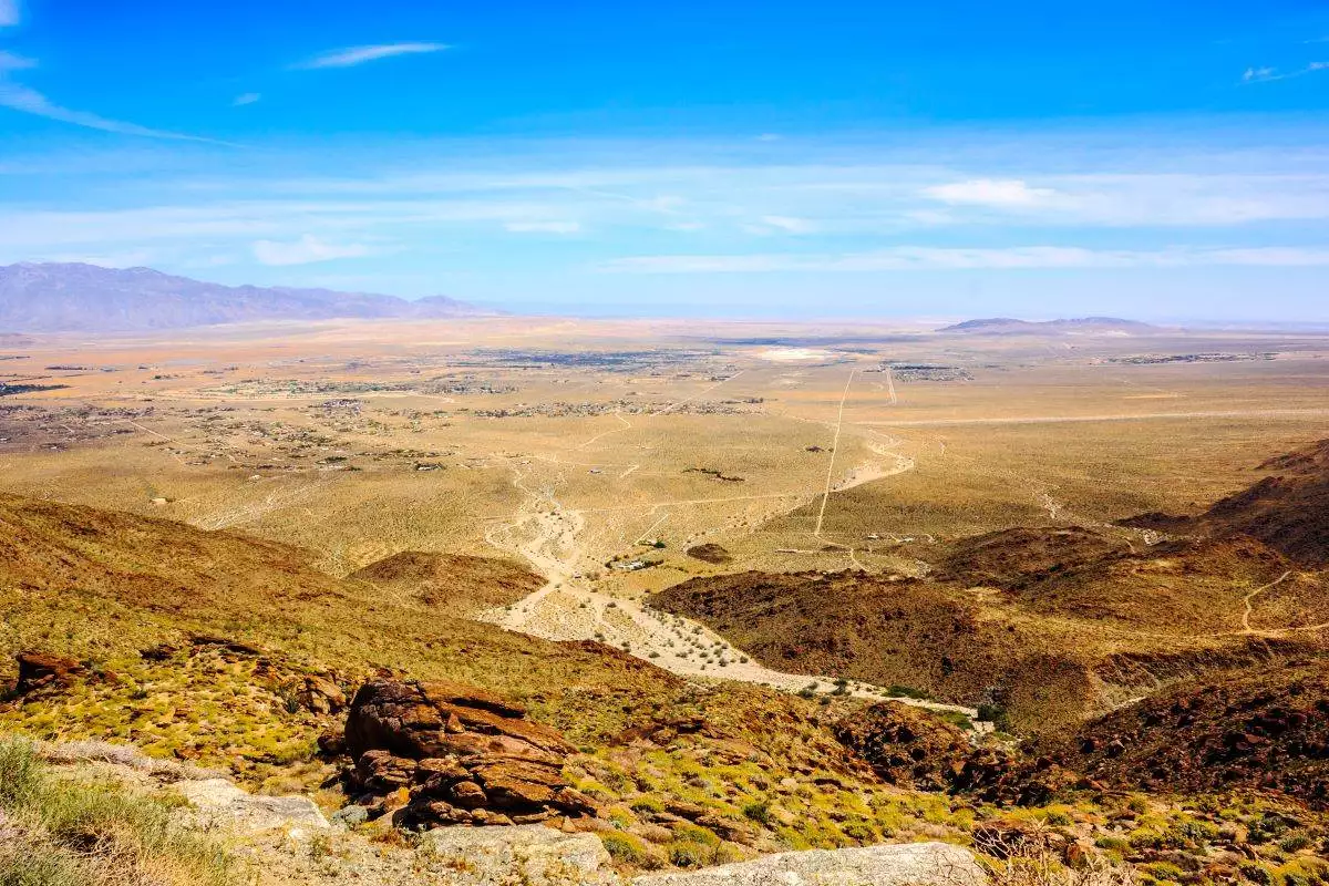 aerial photograph of the Colorado Desert at Anza-Borrego Desert State Park