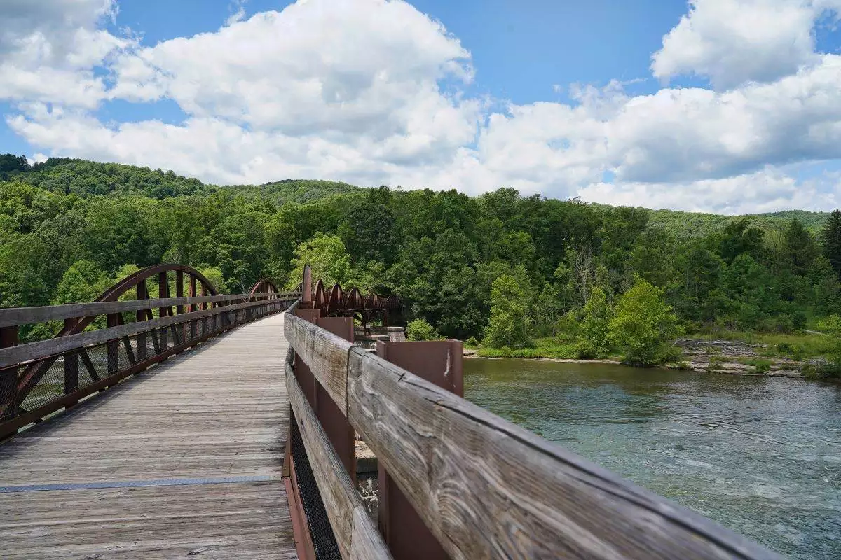 bridge crossing the river at Ohiopyle State Park