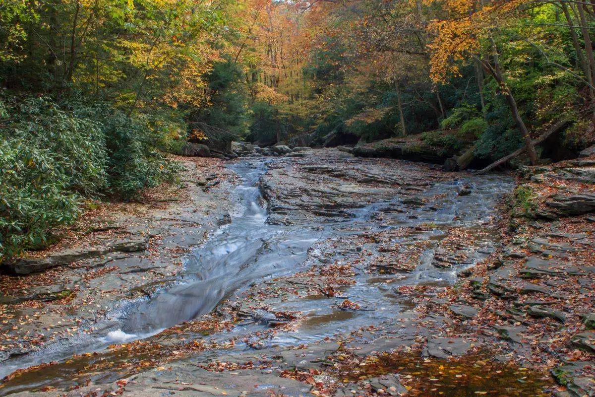 natural water slide at Ohiopyle State Park