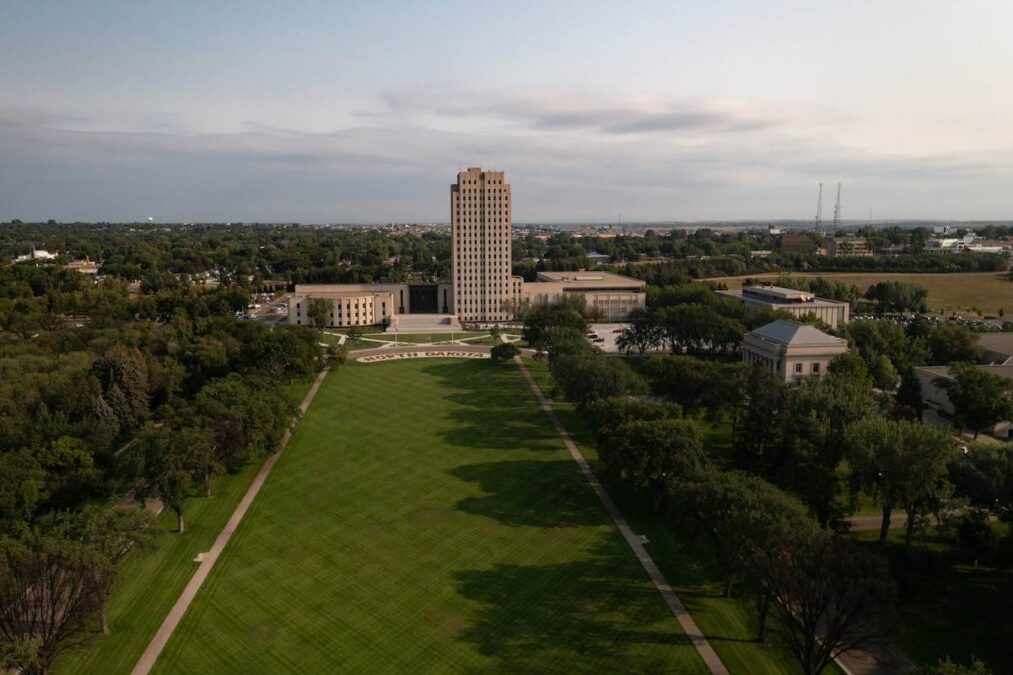 aerial photograph of Bismarck, North Dakota