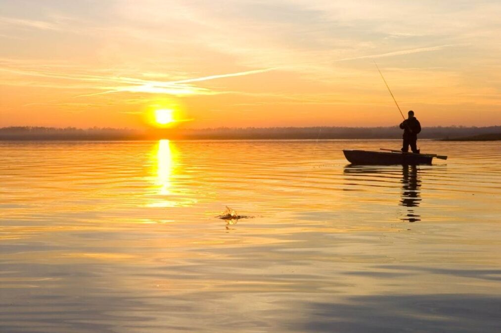 Man fishing at a Pennsylvania state park