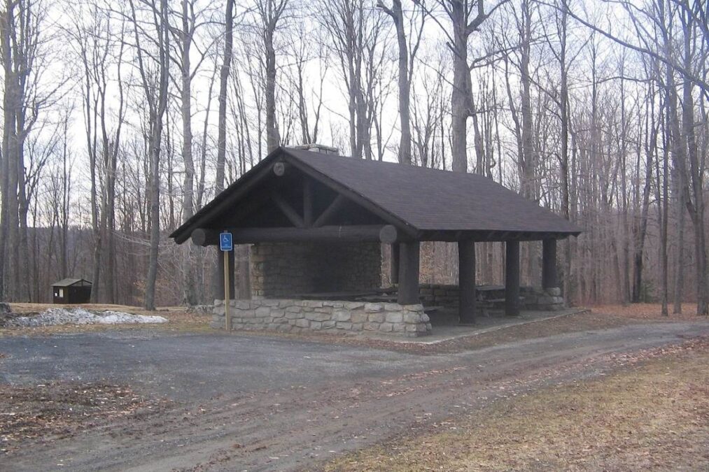 Civilian Conservation Corps-built picnic shelter at Patterson State Park