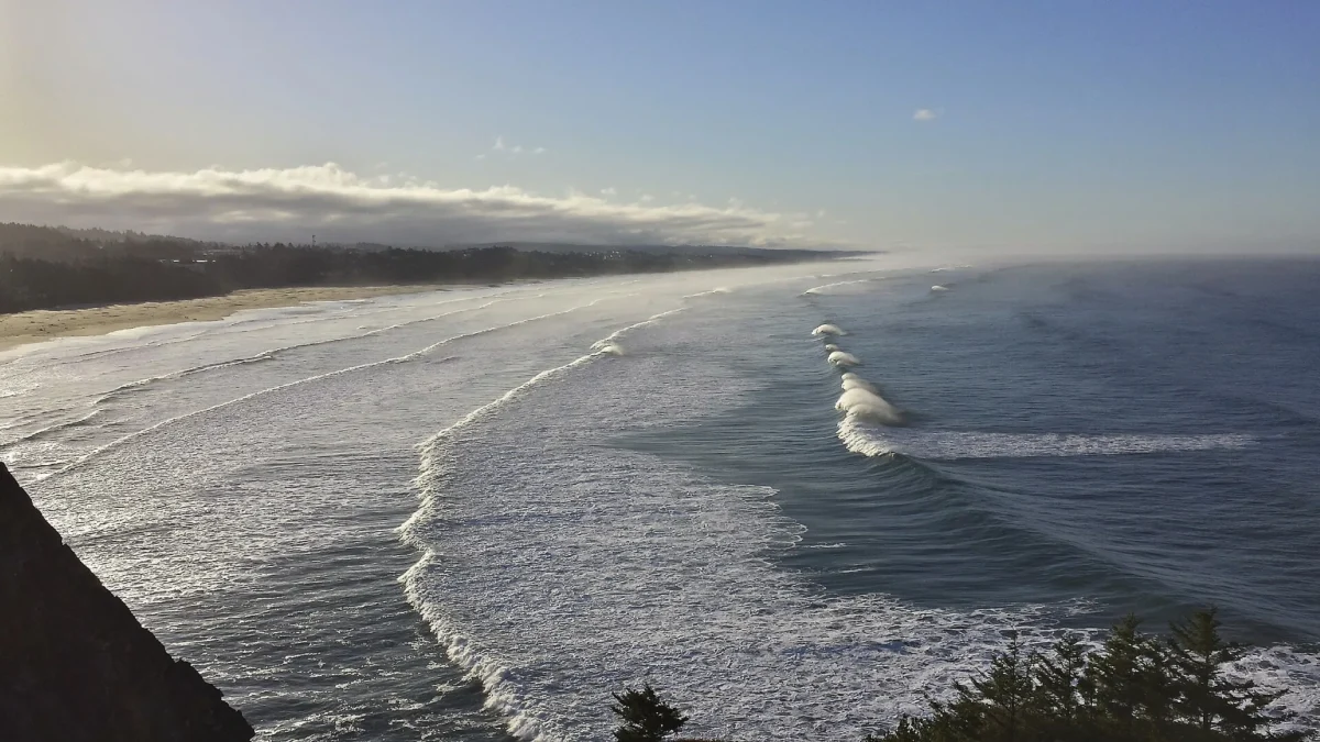 Agate Beach seen from the Yaquina Head lighthouse, Agate Beach State Recreation Site, Oregon