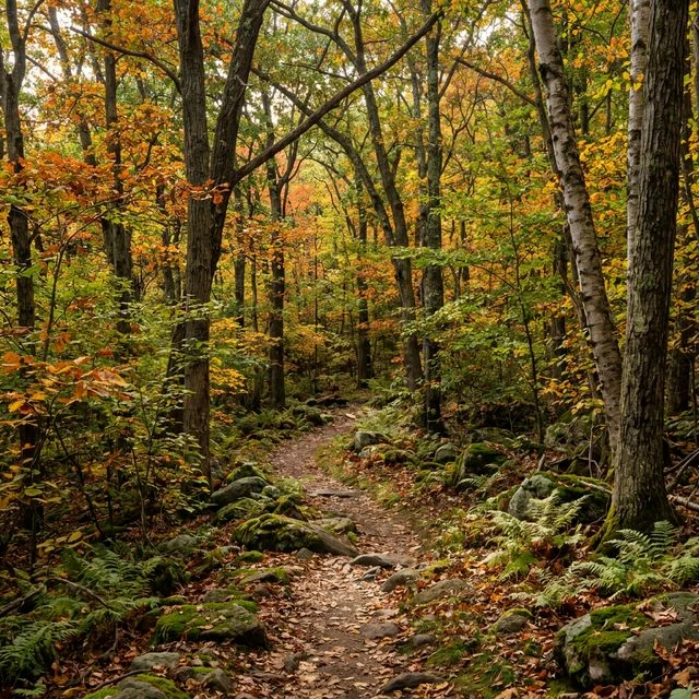 Algonquin State Forest in Connecticut with New England deciduous forest trails