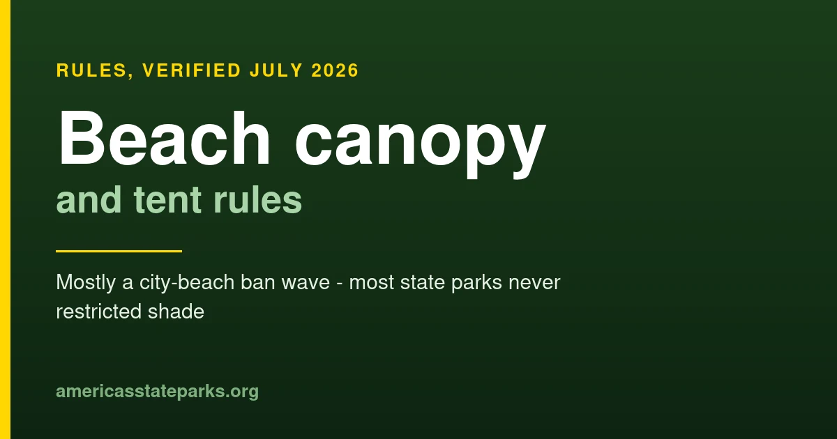 Beach canopy and tent rules at state parks and public beaches