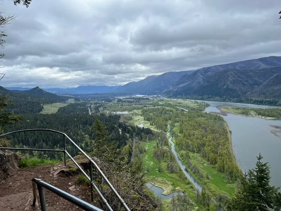 Columbia River valley seen from the Beacon Rock Trail, Beacon Rock State Park, Washington