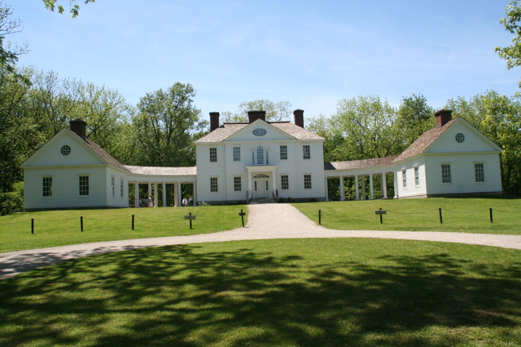 Blennerhassett Island Historical State Park 7 The reconstructed Blennerhassett Mansion with its curved colonnades on Blennerhassett Island, West Virginia