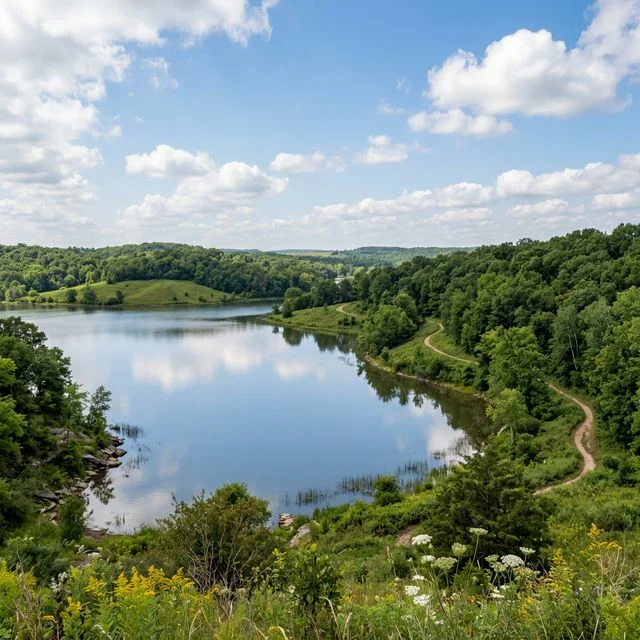 Brushy Creek State Recreation Area Iowa with the lake and trails
