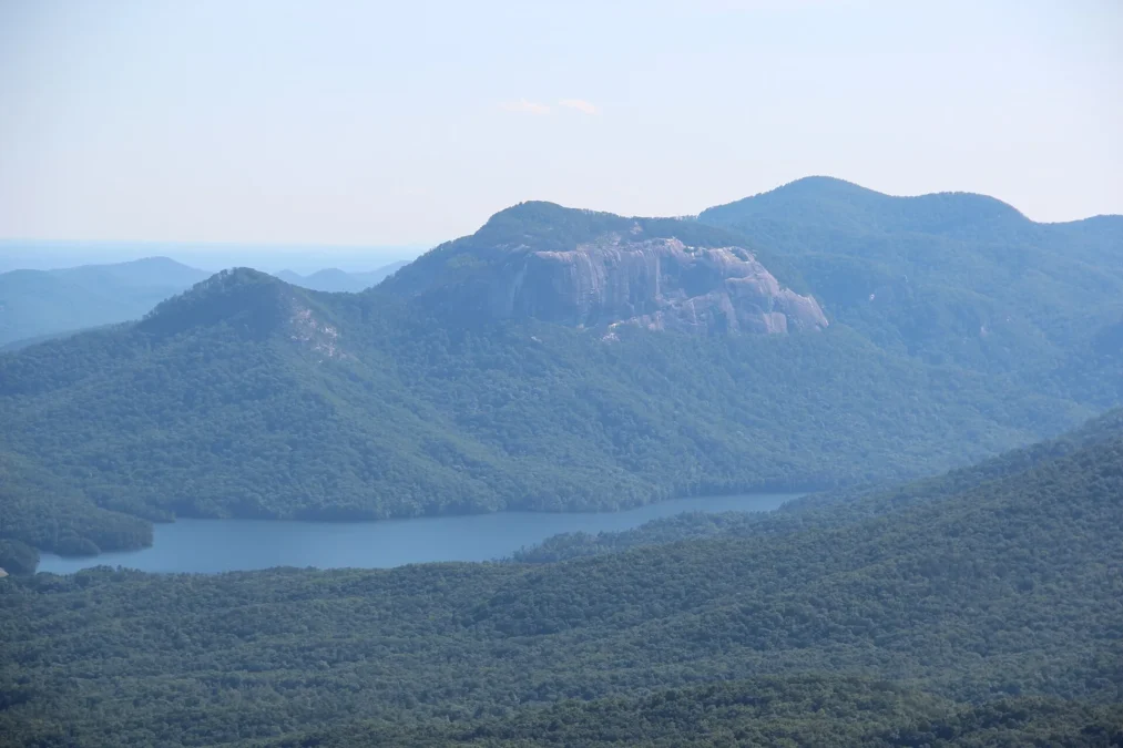 Table Rock and the Blue Ridge foothills seen from Caesars Head State Park, South Carolina