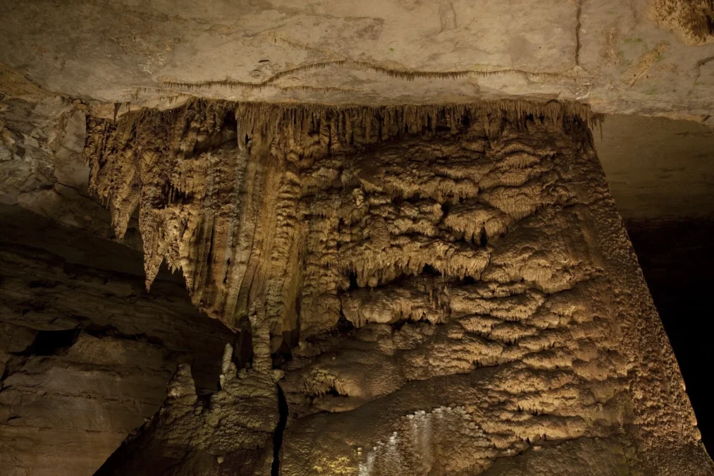 Rock formations inside Cathedral Caverns near Scottsboro, Alabama