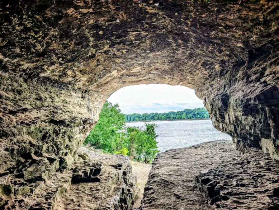 Cave-in-Rock State Park 15 View of the Ohio River through the cave entrance at Cave-In-Rock State Park, Illinois