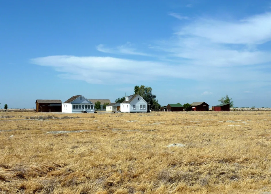 Historic buildings at Colonel Allensworth State Historic Park, California