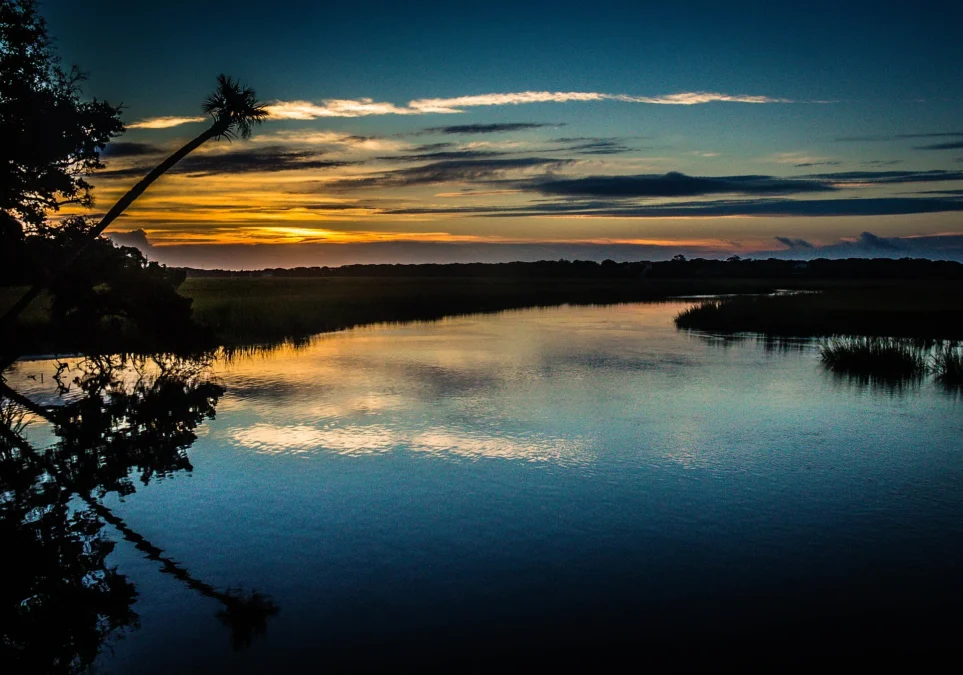 Sunrise over the salt marsh at Edisto Beach State Park, South Carolina