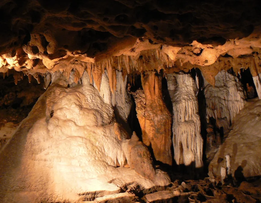 Florida Caverns State Park 35 Lit stalactites and flowstone in the cave at Florida Caverns State Park, Florida